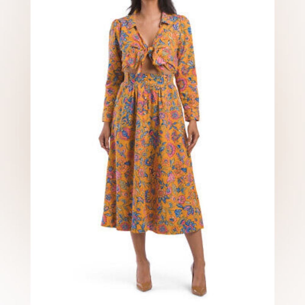 House of Harlow Tie Snap Front Maxi Dress